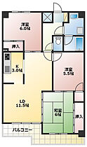 朝日プラザ和合 204 ｜ 静岡県浜松市中央区和合町（賃貸マンション3LDK・6階・69.24㎡） その2