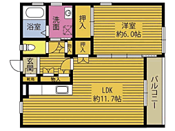 メゾンさくら 1LDKの間取図画像