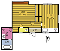ポッシャモアオアシス 1DKの間取図画像