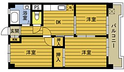河登ビル 3Kの間取図画像