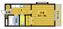 ノートルメゾン 1Kの間取図画像