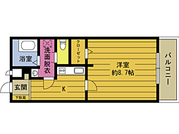 SAKURA 1Kの間取図画像