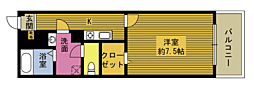 リベルテ21 1Kの間取図画像