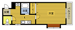 シャイン池島 1Kの間取図画像