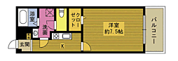 リベルテ21 1Kの間取図画像