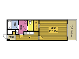 リベルテ21 1Kの間取図画像