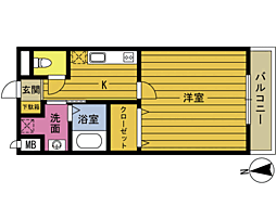 サンテラス別府さつき通り 1Kの間取図画像