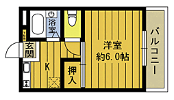 桜ケ丘グリーンマンション 1Kの間取図画像