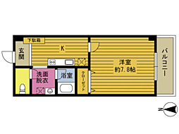 セコロ21Y.A 1Kの間取図画像