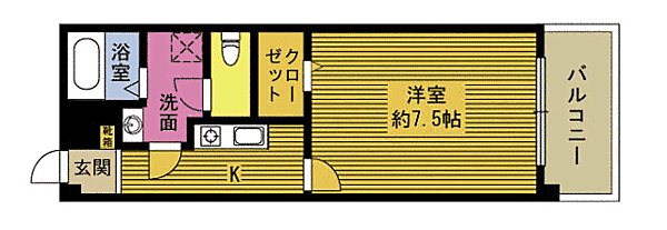 リベルテ21 107｜大分県別府市汐見町(賃貸マンション1K・1階・27.54㎡)の写真 その2