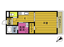 ルミナスNN3 1Kの間取図画像