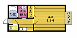 R26番館 1Kの間取図画像