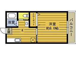 サニームサシ 1Kの間取図画像