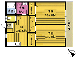 サンシャイン大内B 2Kの間取図画像