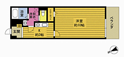 キャッスルハイツ 1Kの間取図画像
