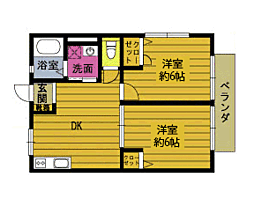 S-one 2DKの間取図画像