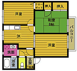 グリンパル祇園 3DKの間取図画像