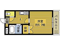 フローレンス上野 1Kの間取図画像