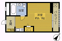 プロスペリタ金池 ワンルームの間取図画像