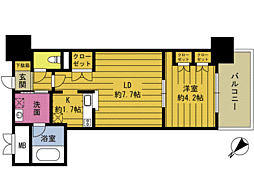 RJRプレシア大分駅前 1LDKの間取図画像