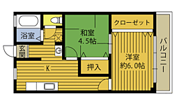 リザータ金池 2Kの間取図画像