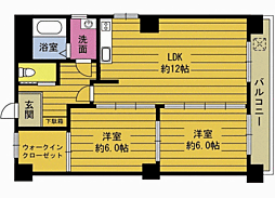 ヴィラ宮崎 2LDKの間取図画像