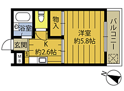 ヴィラ・アンソレイエ城原Ｂ 2階/201