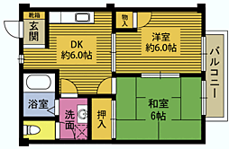 サンパーク 2DKの間取図画像
