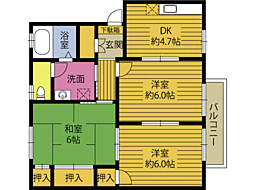 サンフレッチェ 3DKの間取図画像