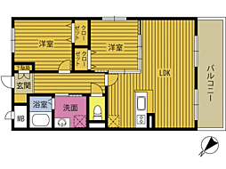 アルタアビエス 2LDKの間取図画像