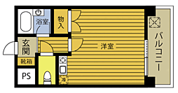 ルネ大在 ワンルームの間取図画像