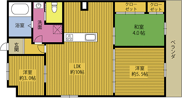 Ｐｒｏｓｐｅｒｉｔａ　Ｔａｋａｍａｔｓｕｈｉｇａｓｈｉ 203｜大分県大分市高松東１丁目(賃貸マンション3LDK・2階・48.60㎡)の写真 その2