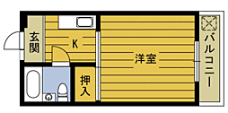 NKJビル 1Kの間取図画像