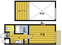 アップルハウス東浜 1Kの間取図画像