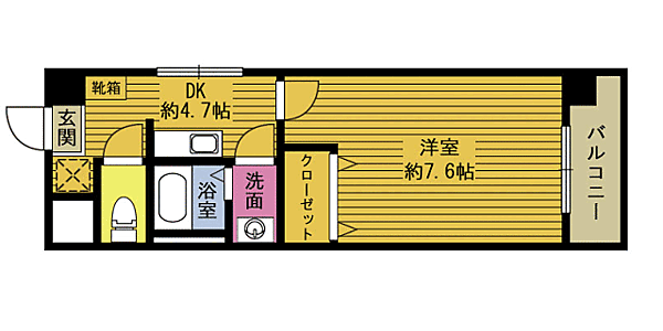 フローラ碩田 101｜大分県大分市碩田町１丁目(賃貸マンション1DK・1階・26.35㎡)の写真 その2