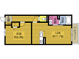 GOLD HEIMII 1LDKの間取図画像