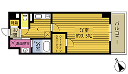 S-FORT大分寿町 1Kの間取図画像