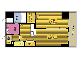 WINDOMセントラルレジデンス 1LDKの間取図画像