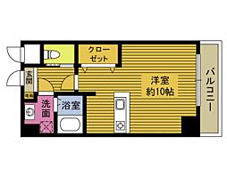 グランドゥール田室 ワンルームの間取図画像
