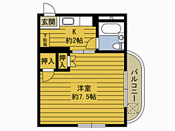コーポラスETO 1Kの間取図画像