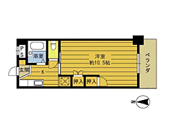ニュー藤 702 7階1Kの間取り