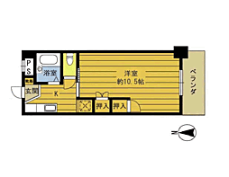 ニュー藤 402 4階1Kの間取り