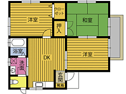 シティ胡月 3DKの間取図画像