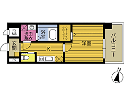 カクマサビル 1Kの間取図画像