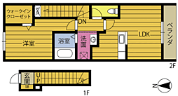 アスカ覧 1LDKの間取図画像