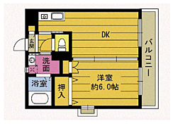 桝屋'1 1DKの間取図画像