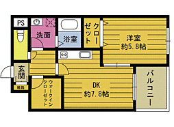 アンフィニーM 1DKの間取図画像