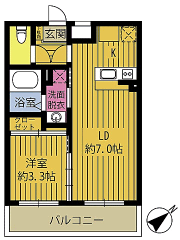 Ａｒｂｒｅ滝尾 103｜大分県大分市大字津守(賃貸マンション1LDK・1階・31.20㎡)の写真 その2