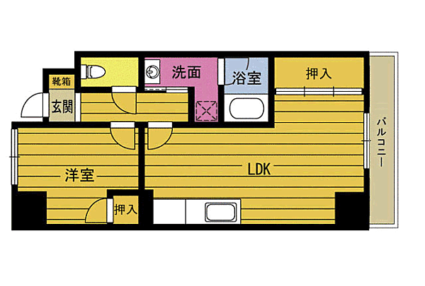 ブールバールカタシマ 202｜大分県大分市大字片島(賃貸マンション1LDK・2階・39.60㎡)の写真 その2