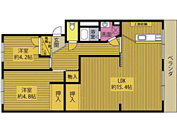 グランセノーテ滝尾 2LDKの間取図画像